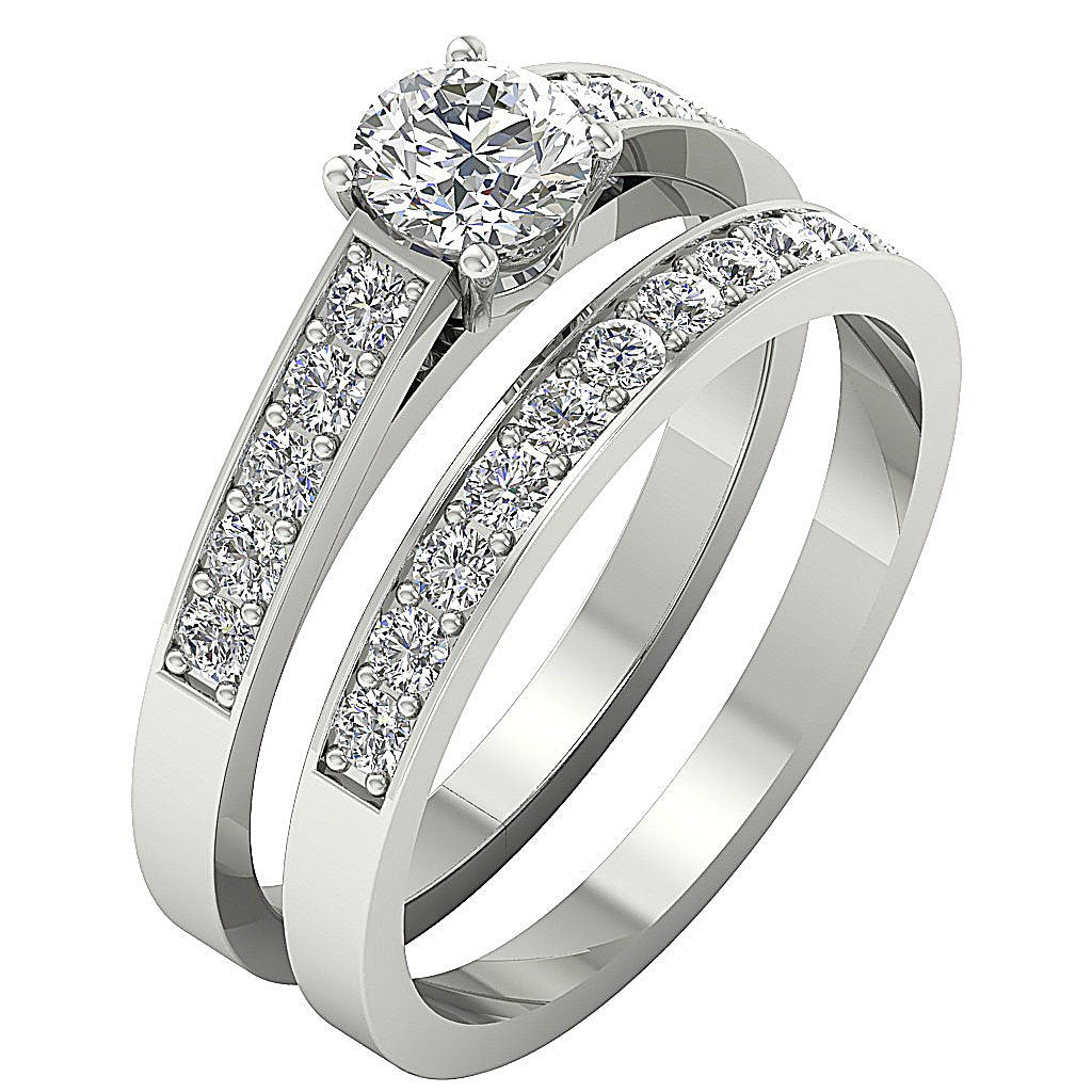 I1 G 1.45 Carat Bridal Wedding Ring Prong Set Genuine Diamond 14K Solid Gold 7.10 MM