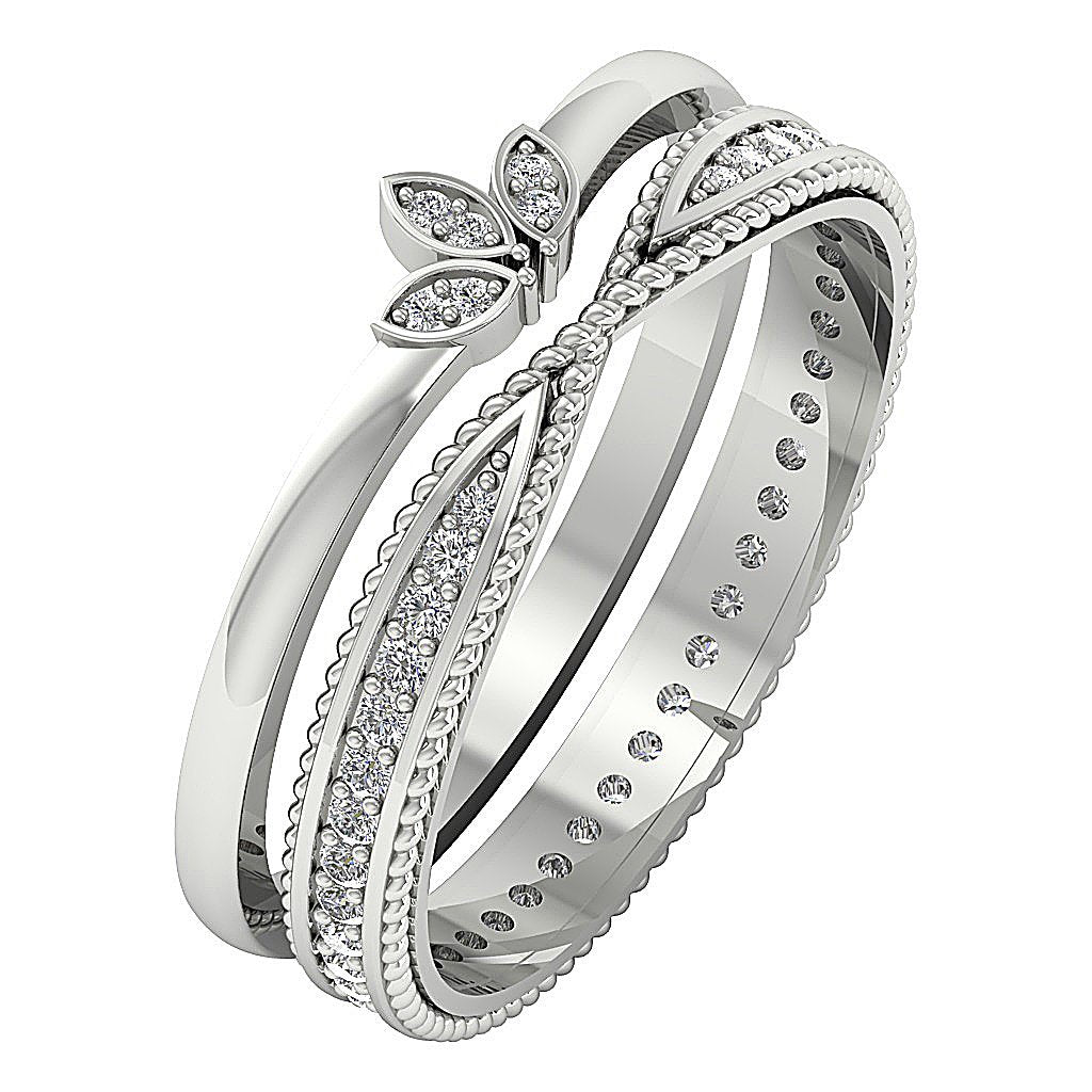 Forever Bride Wedding Sets I1 G 0.50 Ct Natural Diamond 14K Yellow Gold
