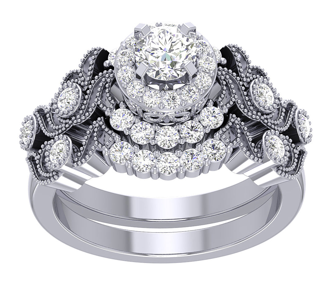 Diamond For Good Wedding Band Sets For Women SI1 G 1.20 Ct Natural Diamond Gold