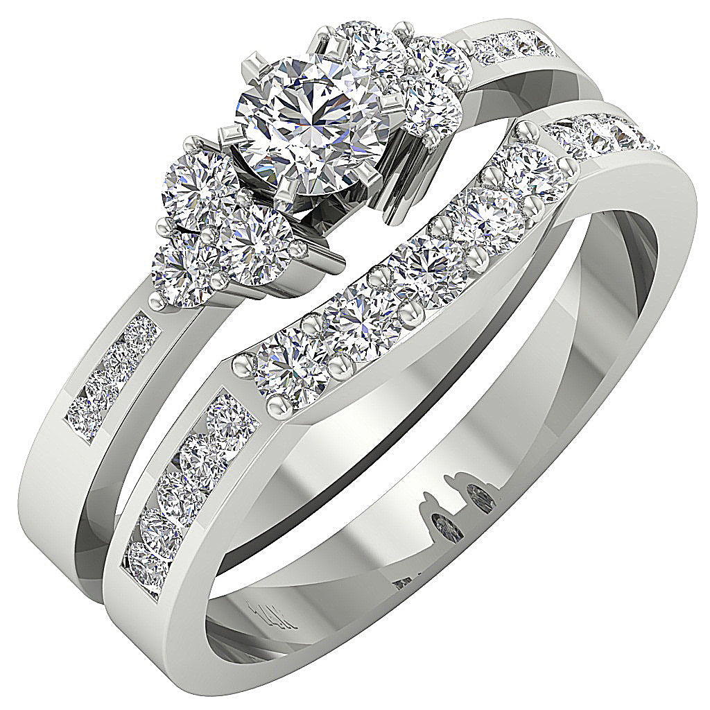 DesignerBridalWeddingRingSet14kWhiteGoldRing