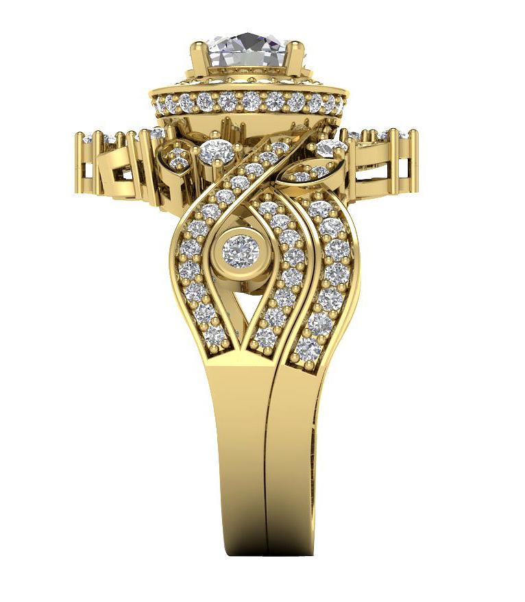 Wedding Bands For Round Halo Setting I1 G 2.00 Ct Genuine Diamond 14k Gold