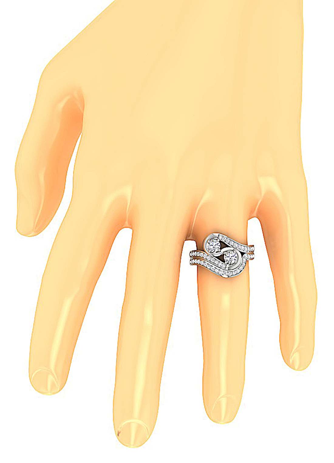 SI1 G 1.30 Ct Genuine Round Diamond Forever Us Two Stone Bridal Anniversary Ring 14k Rose Gold Appraisal