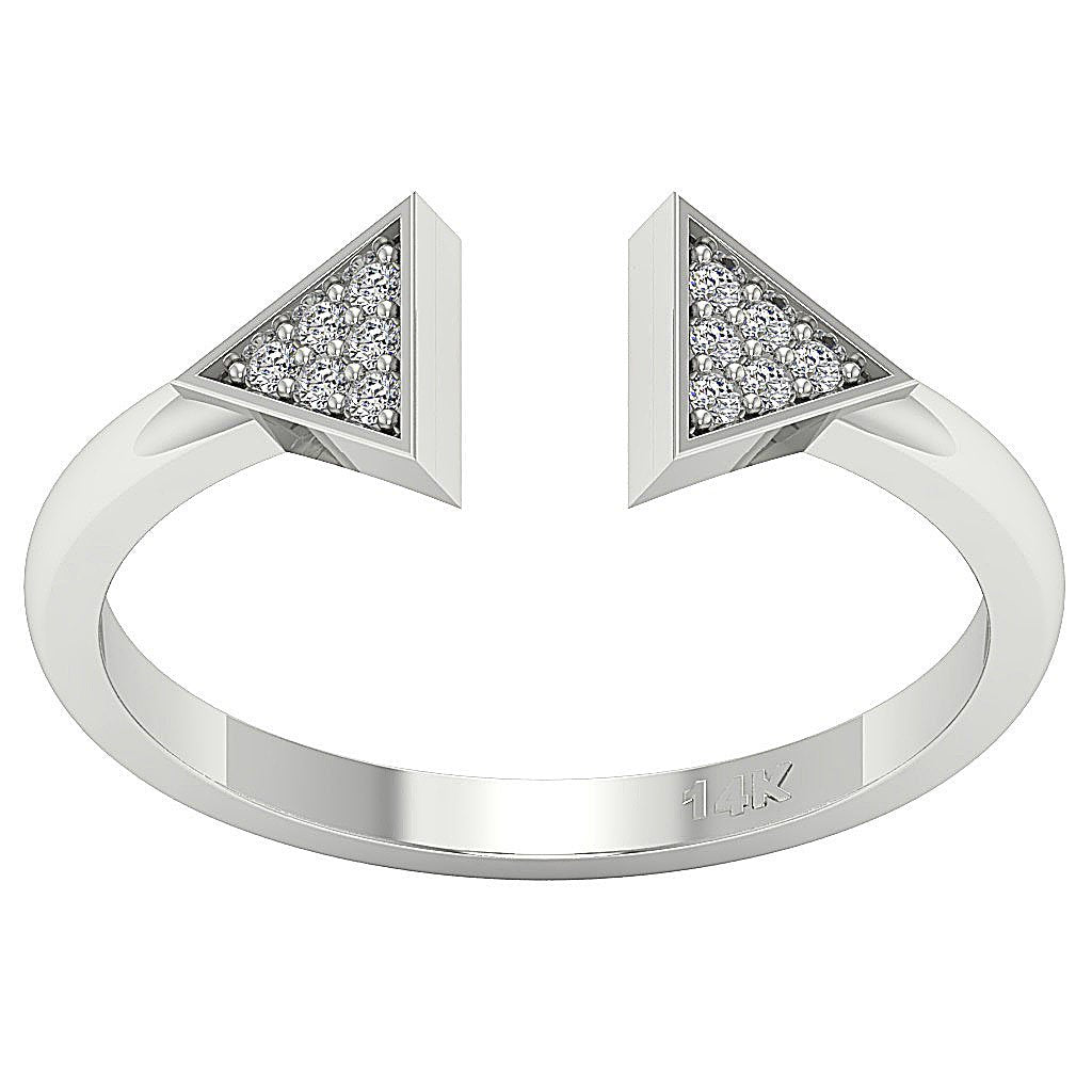 Unique Engagement Ring14k White Yellow Rose Gold SI1 G 0.11 Ct Prong Set 6.00MM
