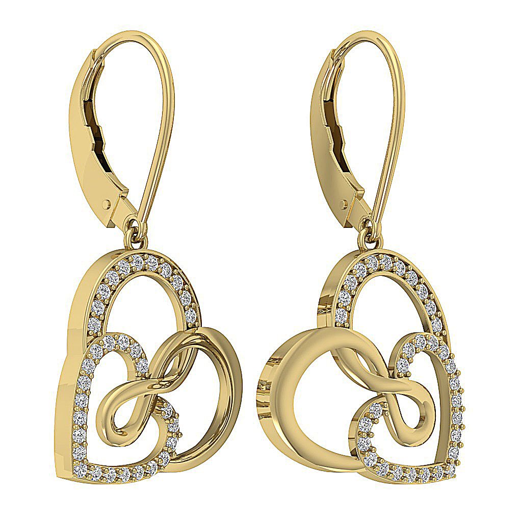 VVS1/VS1/SI1/I1 0.70 Ct Chandelier Engagement Earrings Natural Diamond 18k/14k Yellow Gold Prong Set