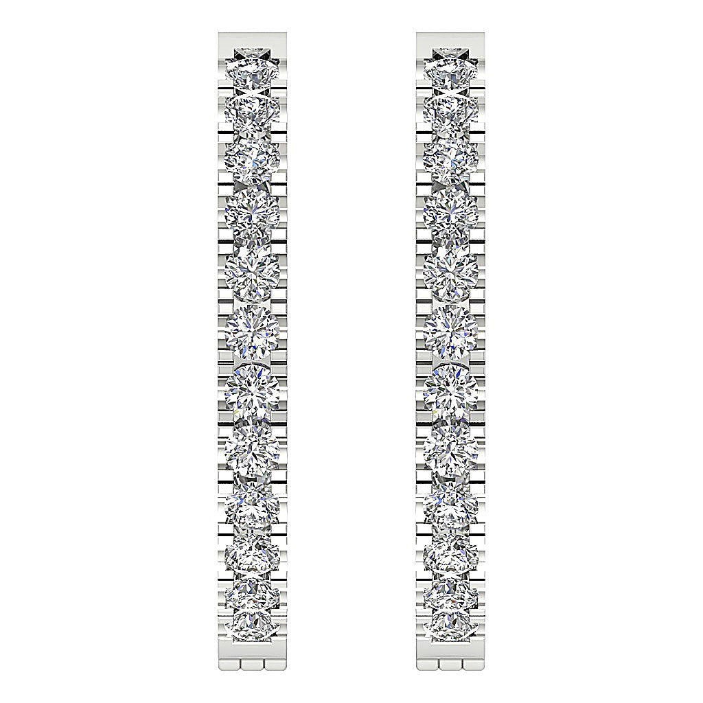 Prong Set Inside Outside Hoop Engagement Earrings Natural Diamond VS1/SI1/I1 G 1.00 Ct 18k/14k White Yellow Rose Gold