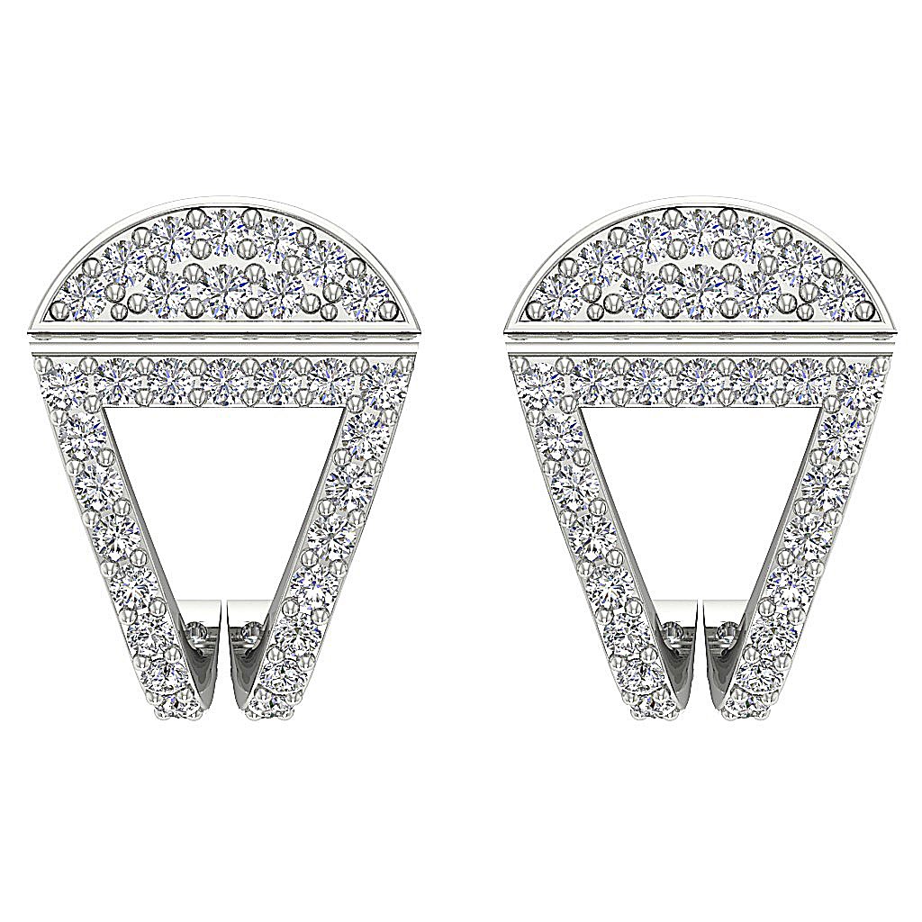 18k/14k White Yellow Rose Gold Fashion Anniversary Earrings Round Diamond SI1/I1 G 0.70 Ct Prong Set