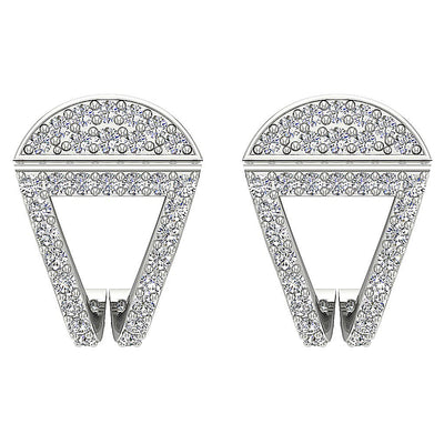 18k/14k White Yellow Rose Gold Fashion Anniversary Earrings Round Diamond SI1/I1 G 0.70 Ct Prong Set