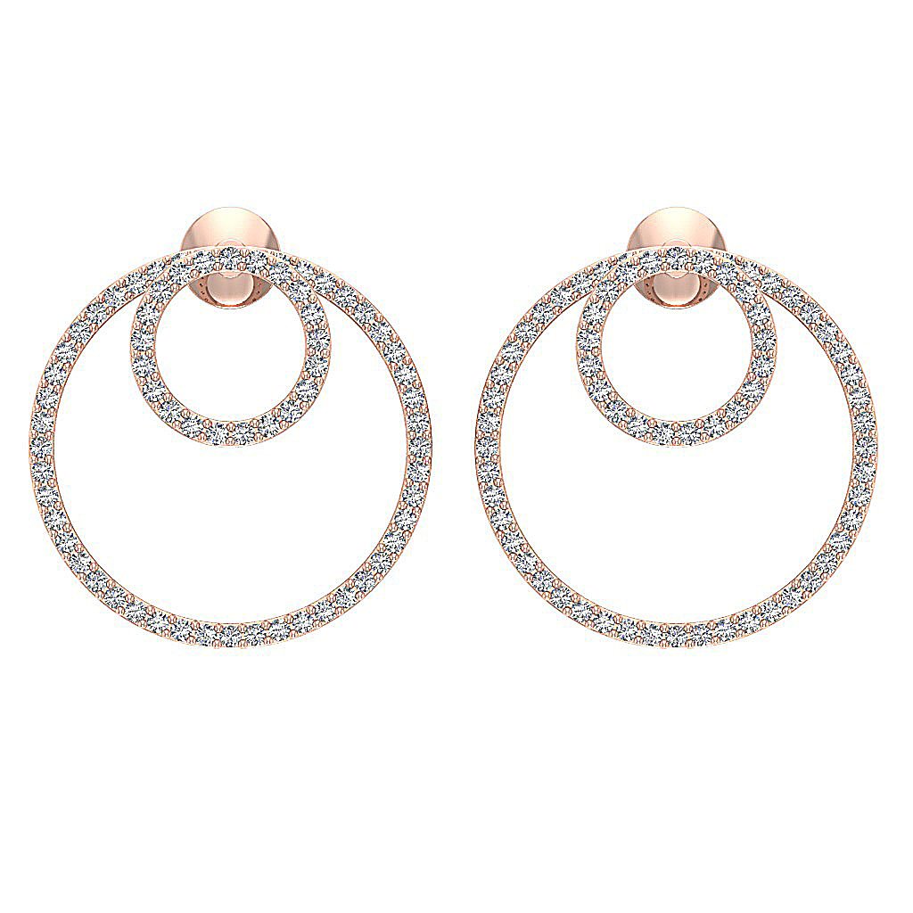 Genuine Diamond Fashion Wedding Earrings SI1/I1 G 0.90 Ct 18k/14k White Gold Prong Set