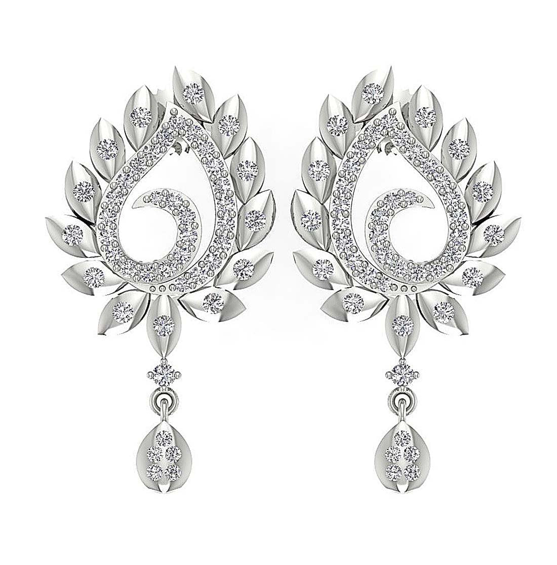 Prong Bezel Set Fashion Wedding Earrings Genuine Diamond SI1/I1 G 0.85 Ct 18k/14k White Yellow Rose Gold