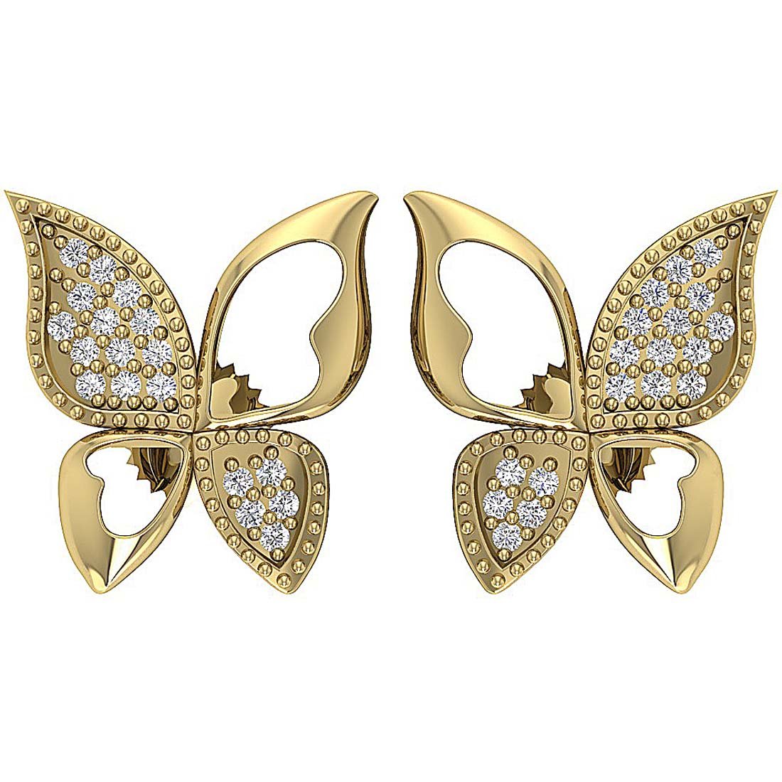 SI1/I1 G 0.20 Ct Fashion Wedding Earrings Genuine Diamond 18k/14k Yellow Gold Prong Set