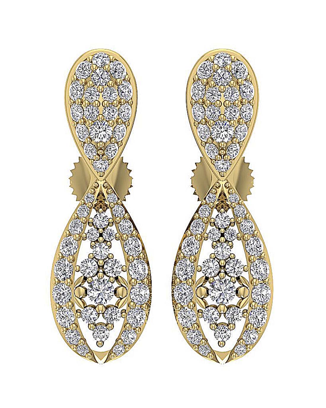 SI1/I1 G 1.00 Ct Fashion Wedding Earrings Genuine Diamond 18k/14k Yellow Gold Prong Set