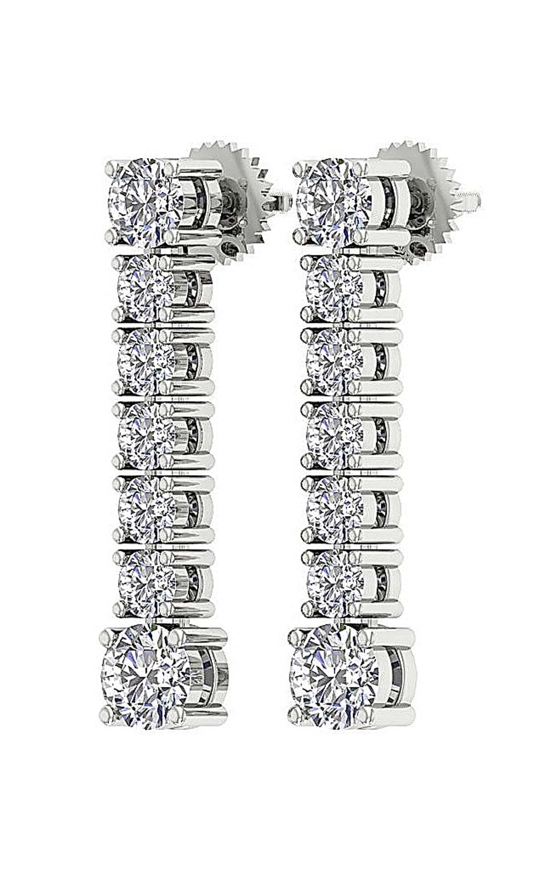 SI1/I1 G 1.50 Ct Dangle Wedding Earrings Genuine Diamond 18k/14k Yellow Gold Prong Set