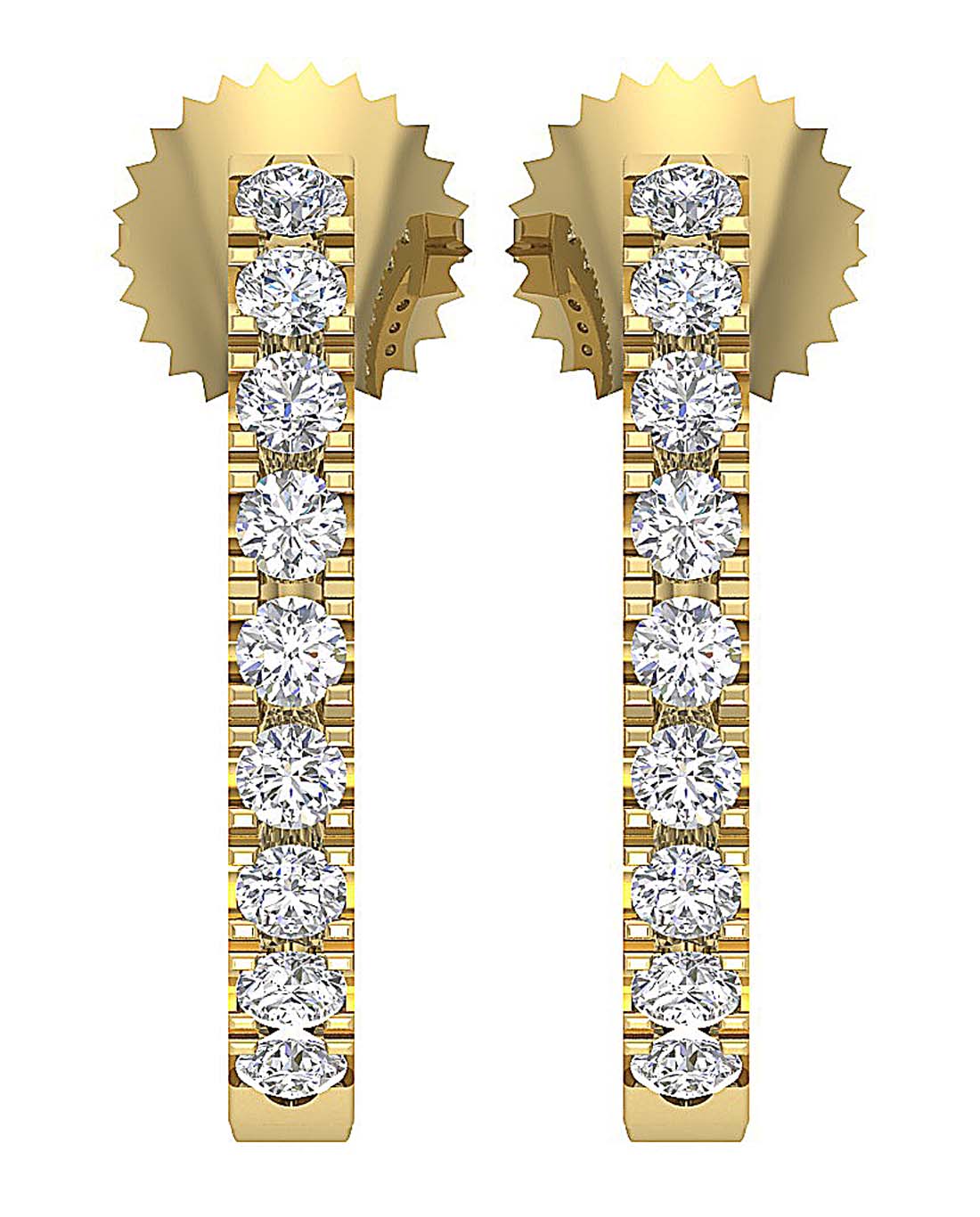 Genuine Diamond Fashion Wedding Earrings SI1/I1 G 0.30 Ct 18k/14k White Gold Prong Set