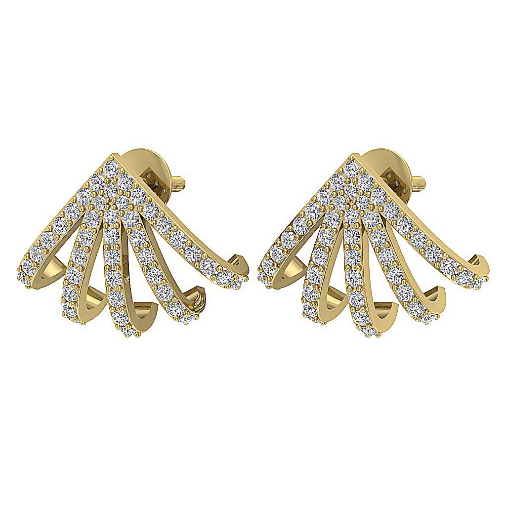 Fashion Engagement Earrings Natural Diamond SI1/I1 G 0.90 Ct 18k/14k Solid Gold Prong Set