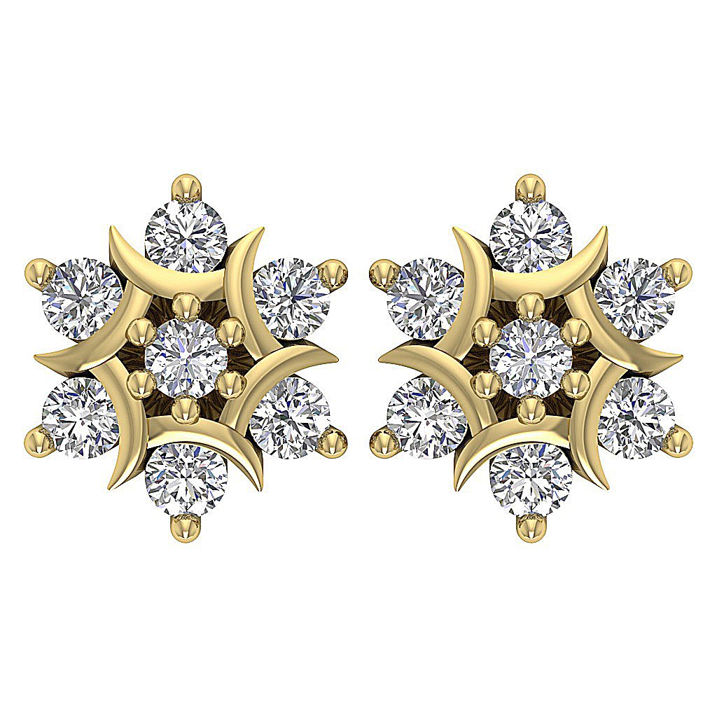 18k/14k Rose Gold Solitaire Studs Engagement Earring Natural Diamond SI1/I1 G 0.70 Ct Prong Set