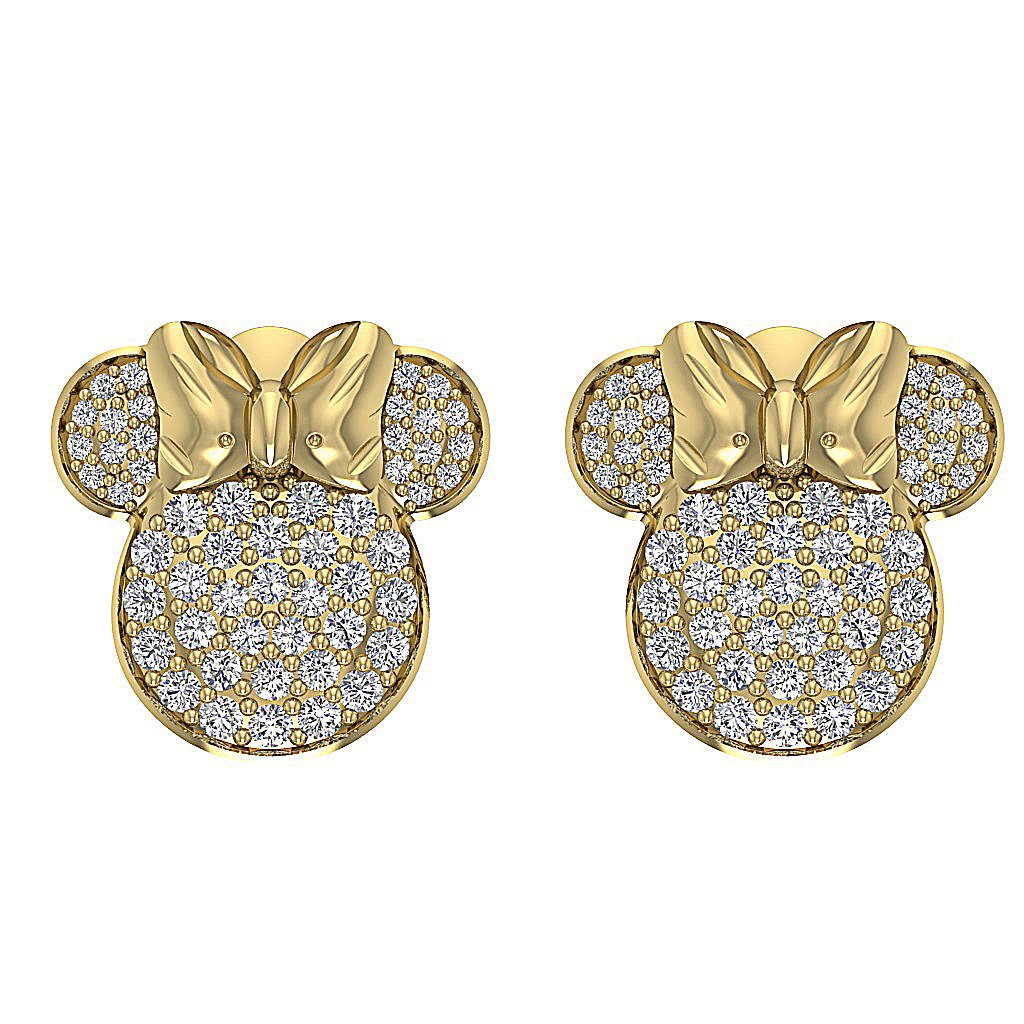 VVS1/VS1/SI1/I1 1.35 Ct Fashion Wedding Earrings Genuine Diamond 18k/14k Rose Gold Pave Set