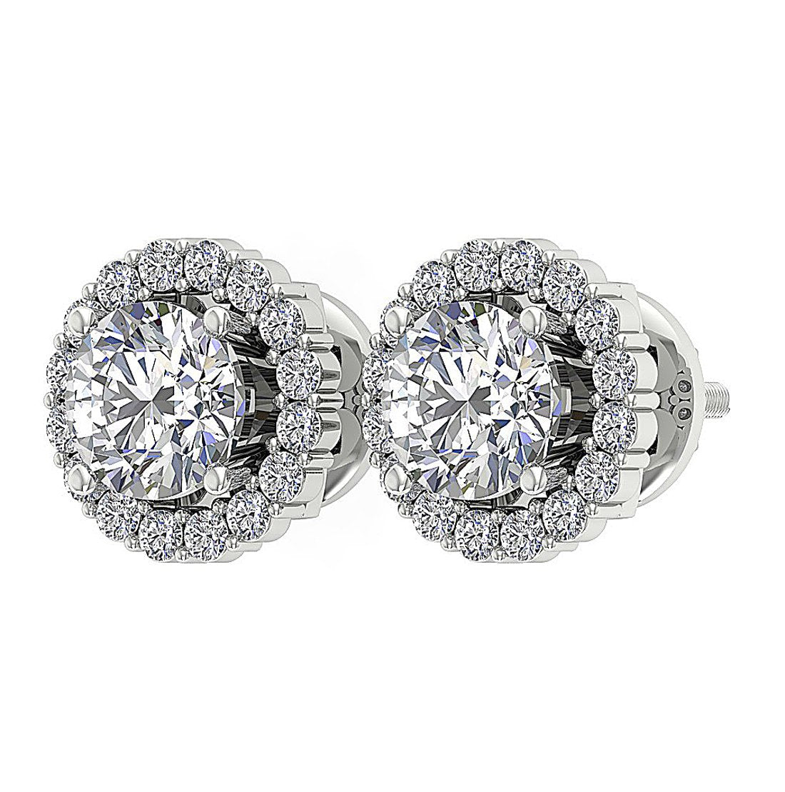 14k Solid Gold Genuine Diamond SI1/I1 G 2.11 Ct Removable Jacket Studs Earrings