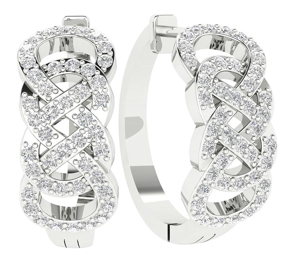 SI1/I1 G 1.00 Ct Large Hoop Wedding Earrings Genuine Diamond 18k/14k Yellow Gold Prong Set