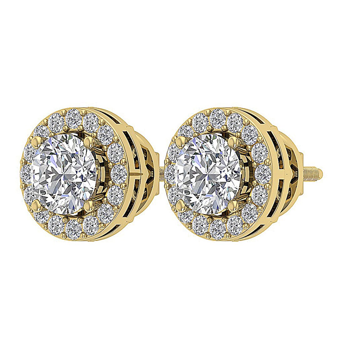 14k Solid Gold Genuine Diamonds I1 G 2.11 Ct Removable Jacket Studs Earrings Set