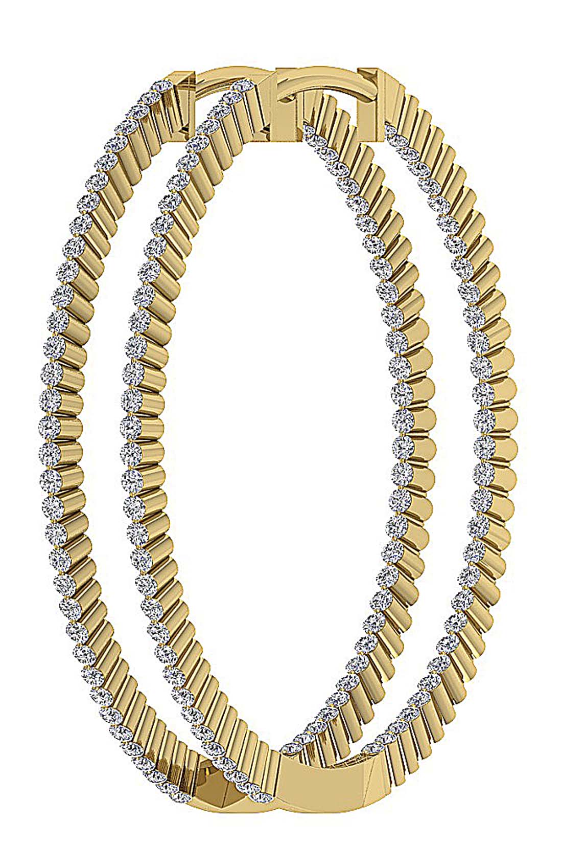 SI1/I1 G 5.70 Ct Genuine Diamond Large Hoop Wedding Earrings 18k/14k White Yellow Rose Gold Prong Set