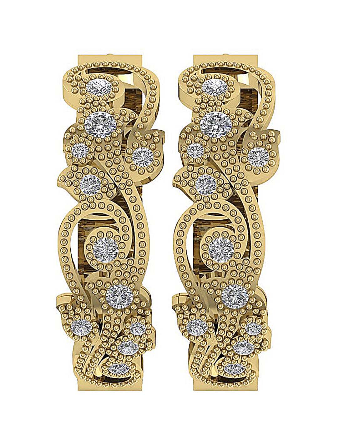 Prong Set Tiny Hoop Anniversary Earrings Round Diamond SI1/I1 G 0.45 Ct 18k/14k White Yellow Rose Gold