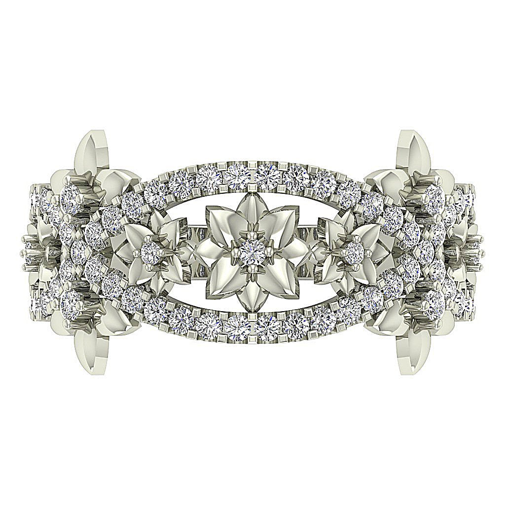 SI1 G 0.70 Ct 14K Solid Gold Wedding Ring 11.20MM Vintage Designer Diamond Ring