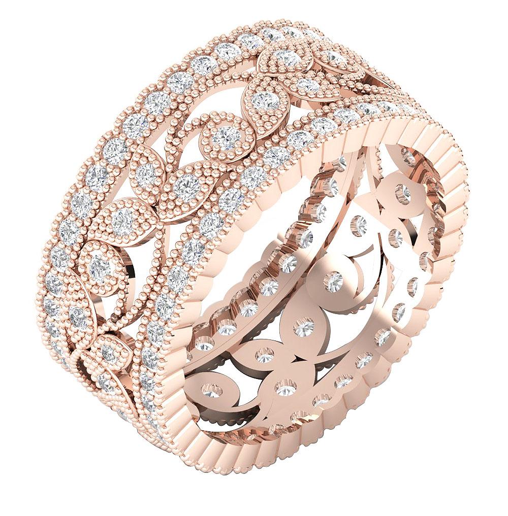 I1 G 1.75 Ct Round Diamond 14k Yellow Gold Eternity Anniversary Ring Prong Set 9.55 MM