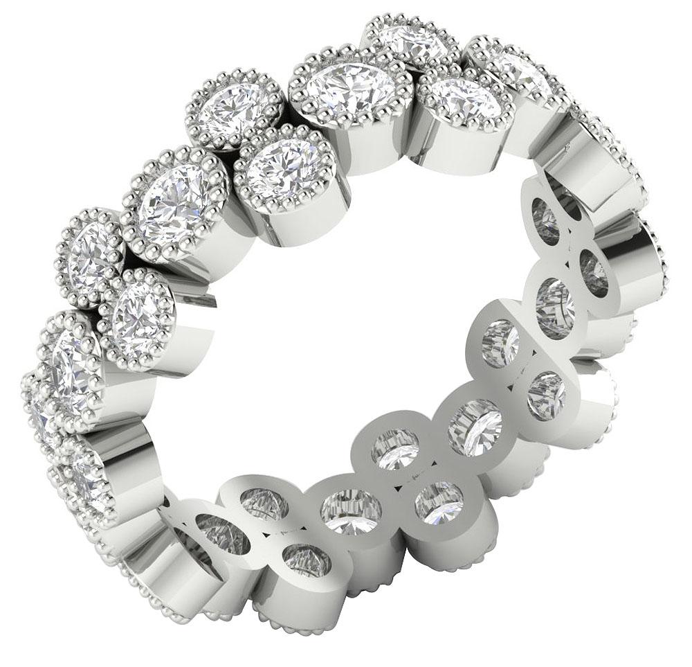 14k Rose Gold I1 G 2.75 Ct Round Diamond Eternity Anniversary Ring Bezel Set 7.15 MM