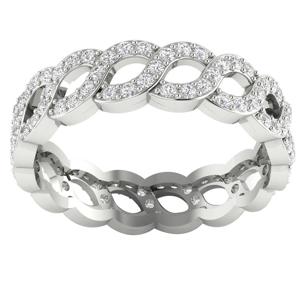 I1 G 1.15 Ct Round Diamond Eternity Anniversary Ring 14k Yellow Gold Prong Set 5.20 MM