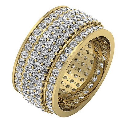 Genuine Diamond I1 G 5.50 Ct 14k White Gold Vintage Eternity Wedding Ring Prong Bezel Set
