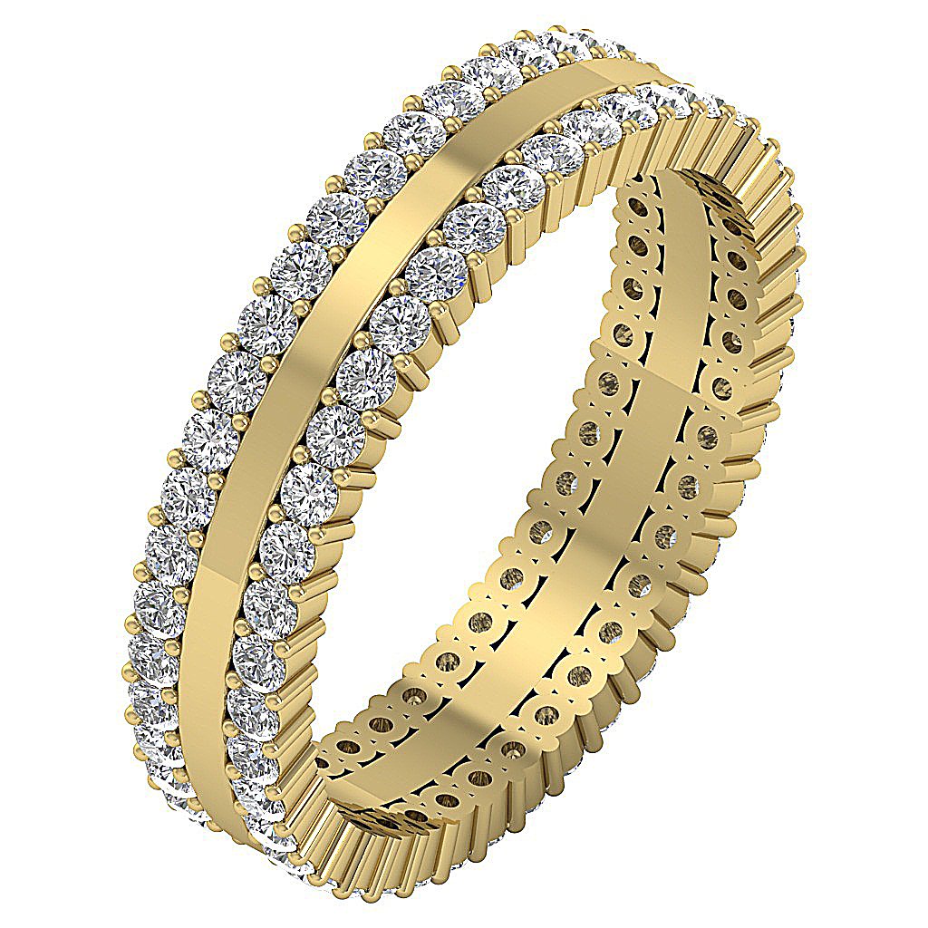 SI1 G 1.75 Ct Round Diamond 14k Solid Gold Antique Engagement Eternity Ring