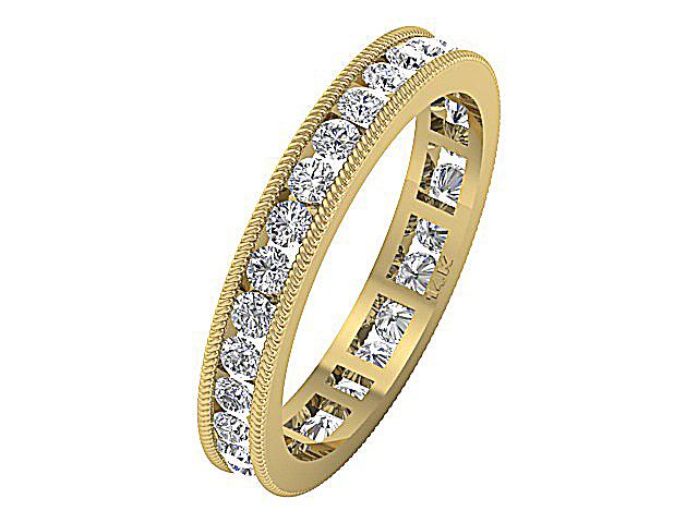 Eternity Engagement Ring Natural Diamond I1 G 1.50 Ct 14k White Gold Channel Set 3.60