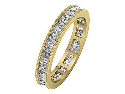 Eternity Engagement Ring Natural Diamond I1 G 1.50 Ct 14k White Gold Channel Set 3.60