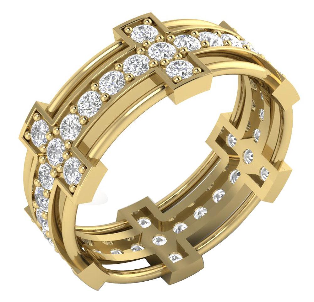 Genuine Diamond 14k Solid Gold SI1 G 1.60 Ct Vintage Eternity Wedding Ring Prong Set 7.95 MM