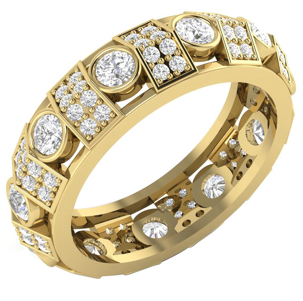 I1 G 2.00 Ct Round Diamond 14k Solid Gold Vintage Engagement Eternity Ring
