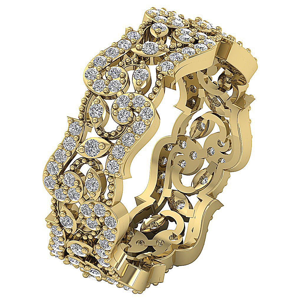 SI1 G 1.00 Ct Vintage Engagement Eternity Ring 14k Solid Gold Round Diamond