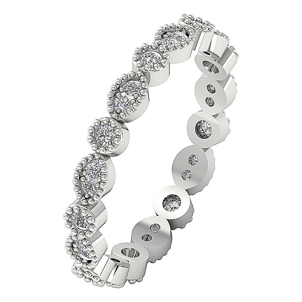 Eternity Wedding Ring I1 G 0.45 Ct Genuine Diamond Prong Bezel Set 14k Solid Gold 2.90 MM