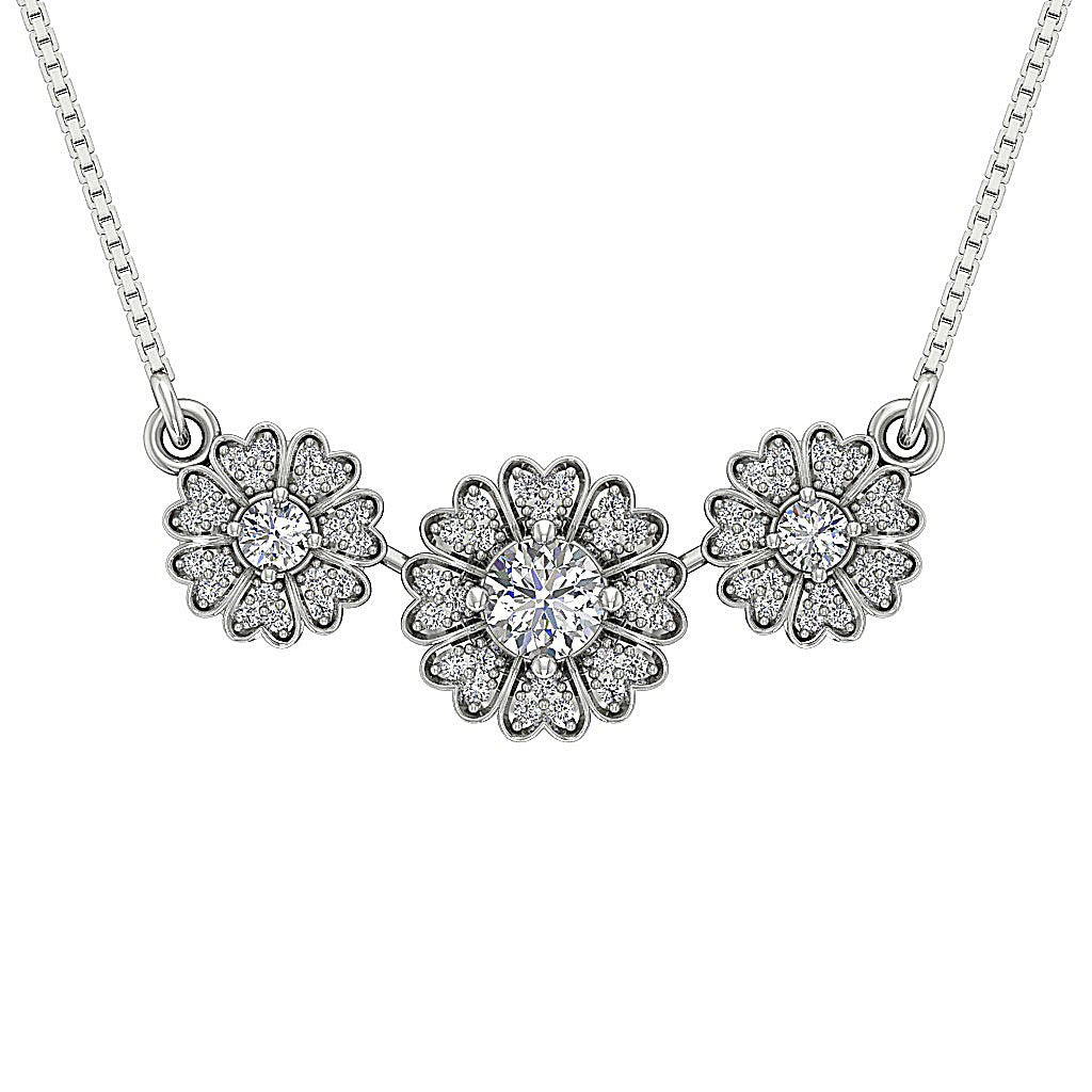 I1/SI1 G 1.10 Carat Genuine Diamond 14k/18k Gold Flower Shape Fashion Pendants