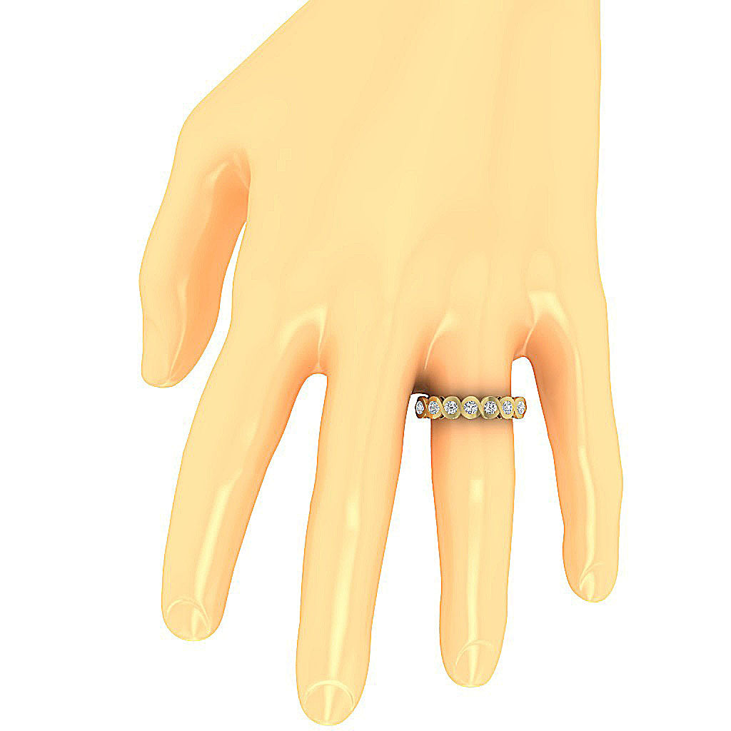 Anniversary Ring I1 G 0.60 Ct Bezel Set 14K White Yellow Rose Gold