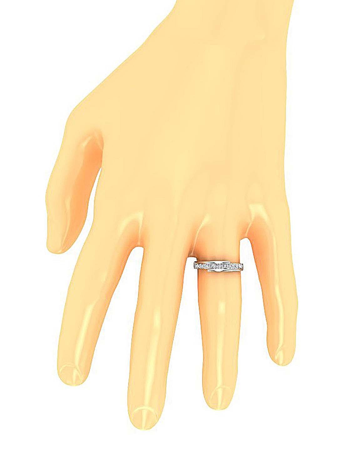 Genuine Diamond Prong Set 14K Gold Wedding Diamond Ring SI1 G 0.60 Ct 4.50 MM