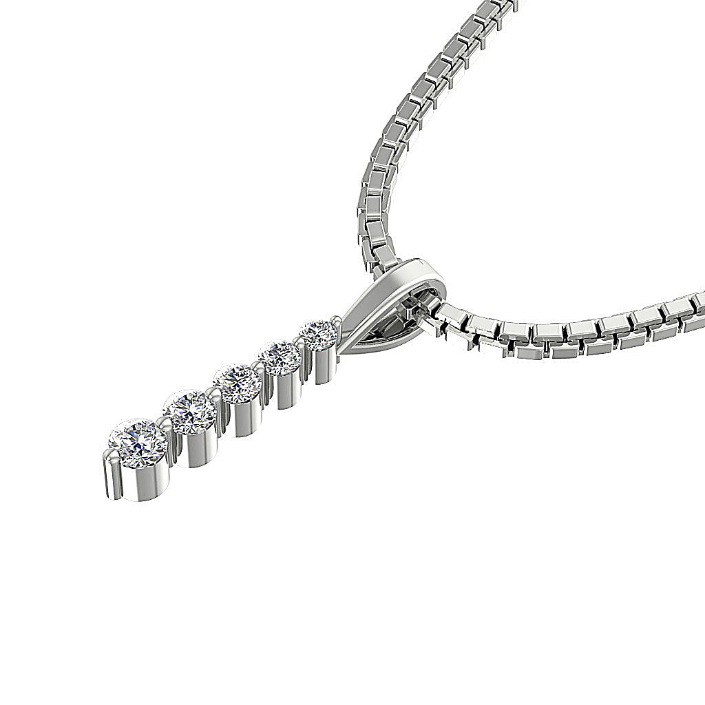 DesignerGenuineCutDiamond14kWhiteGoldPendant