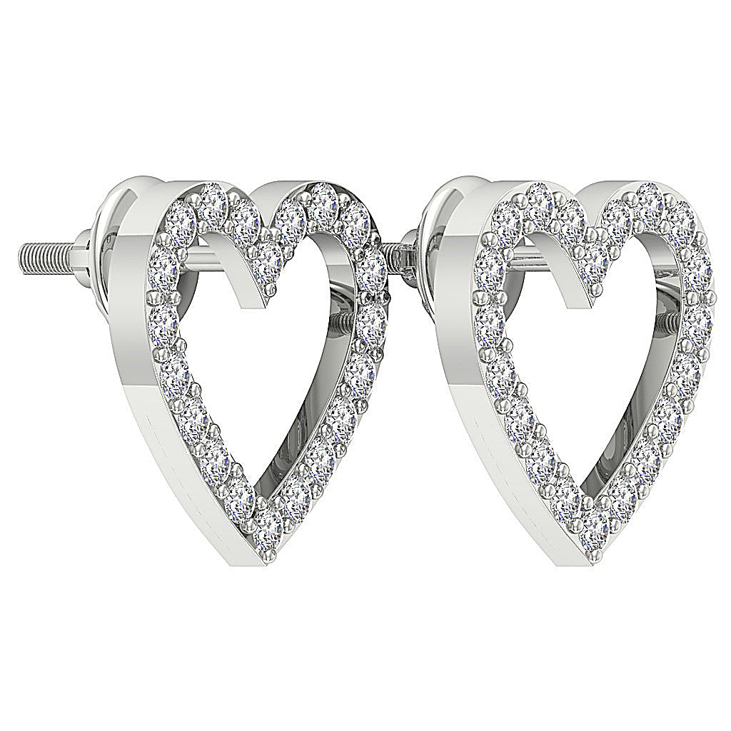 DesignerGenuineCutDiamondMediumHeartEarring