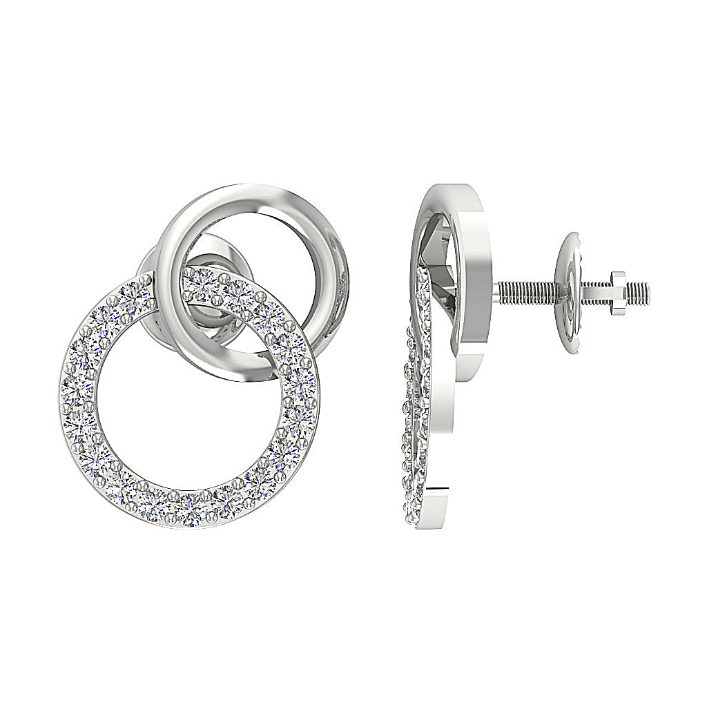 DesignerRoundDiamondWhiteGoldEarring