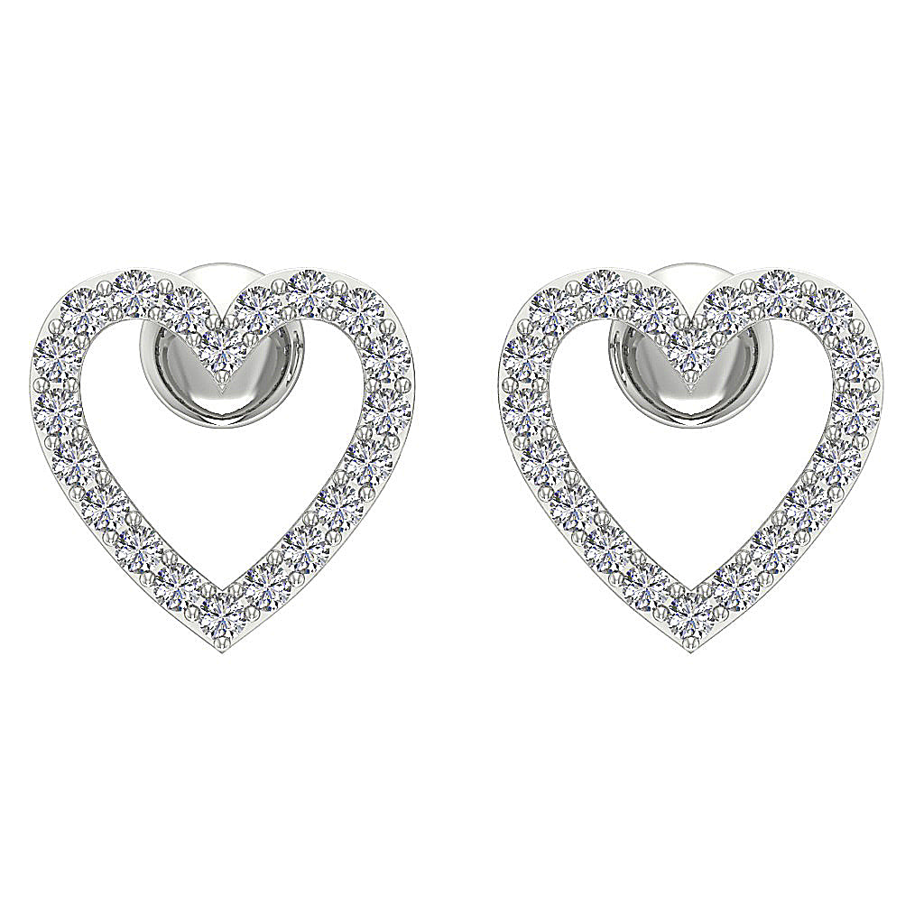 DesignerGenuineDiamond14kWhiteGoldEarring