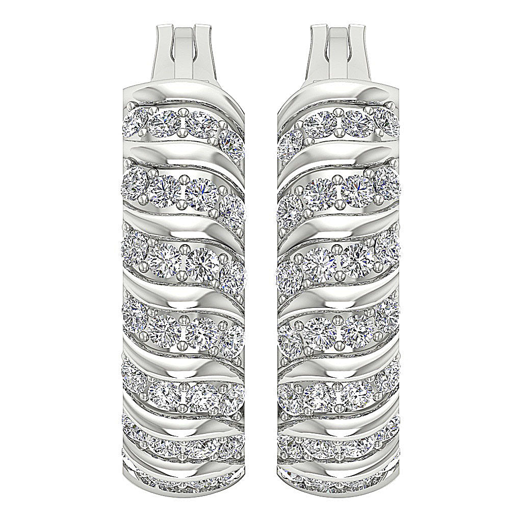 DesignerGenuineDiamond14kWhiteGoldEarring