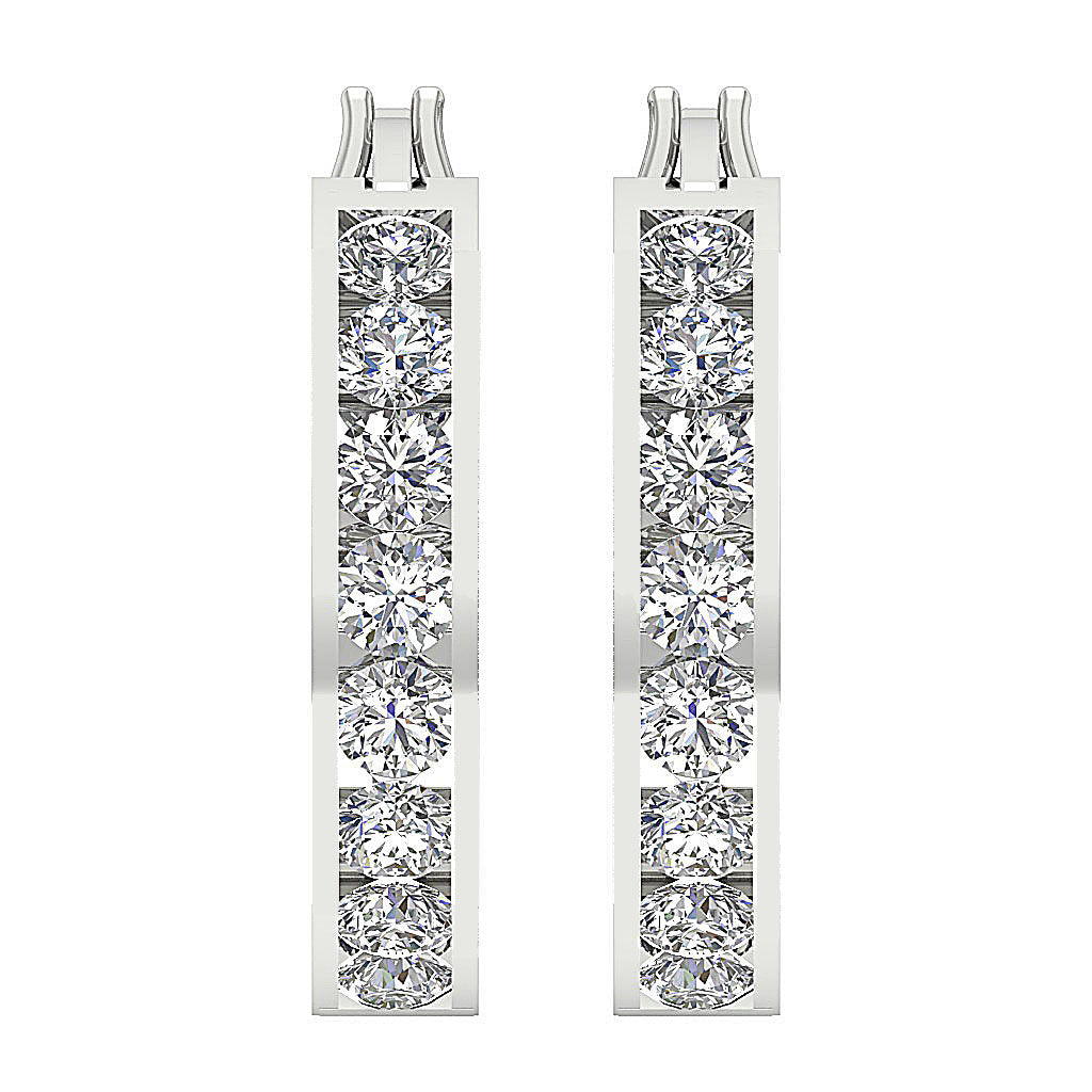 DesignerGenuineDiamond14kWhiteGoldEarring