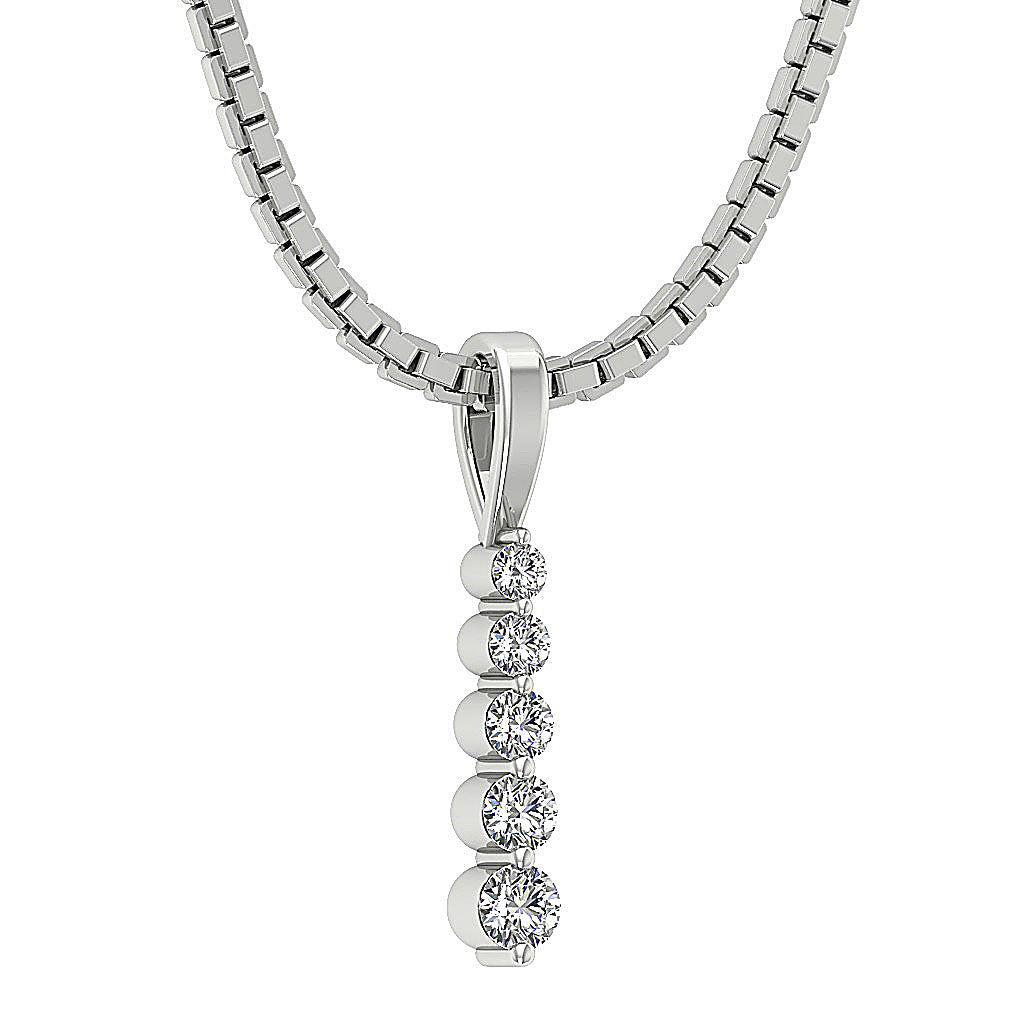 DesignerNaturalDiamondJourney14kWhiteGoldPendant