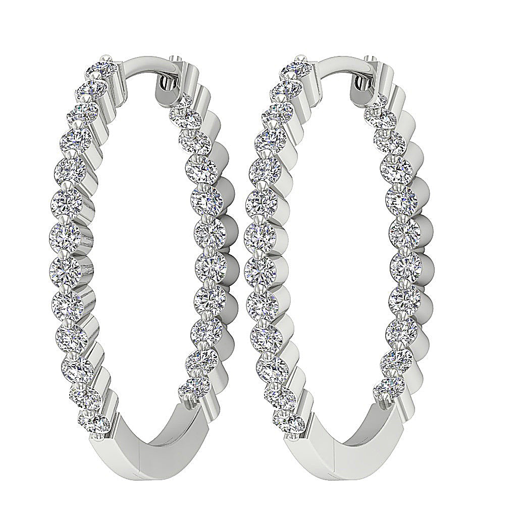 DesignerGenuineDiamond14kWhiteGoldEarring