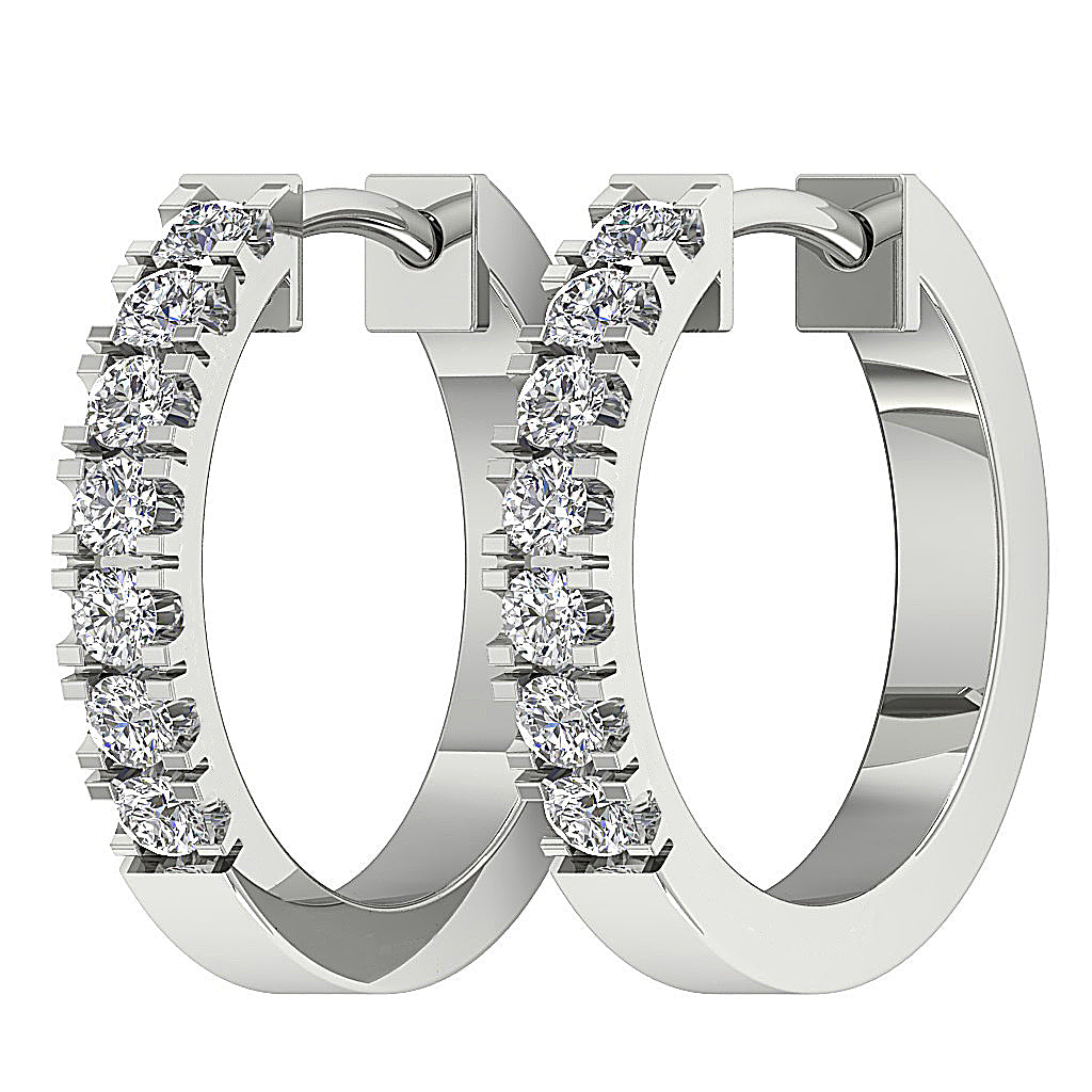 DesignerGenuineDiamond14kWhiteGoldEarring