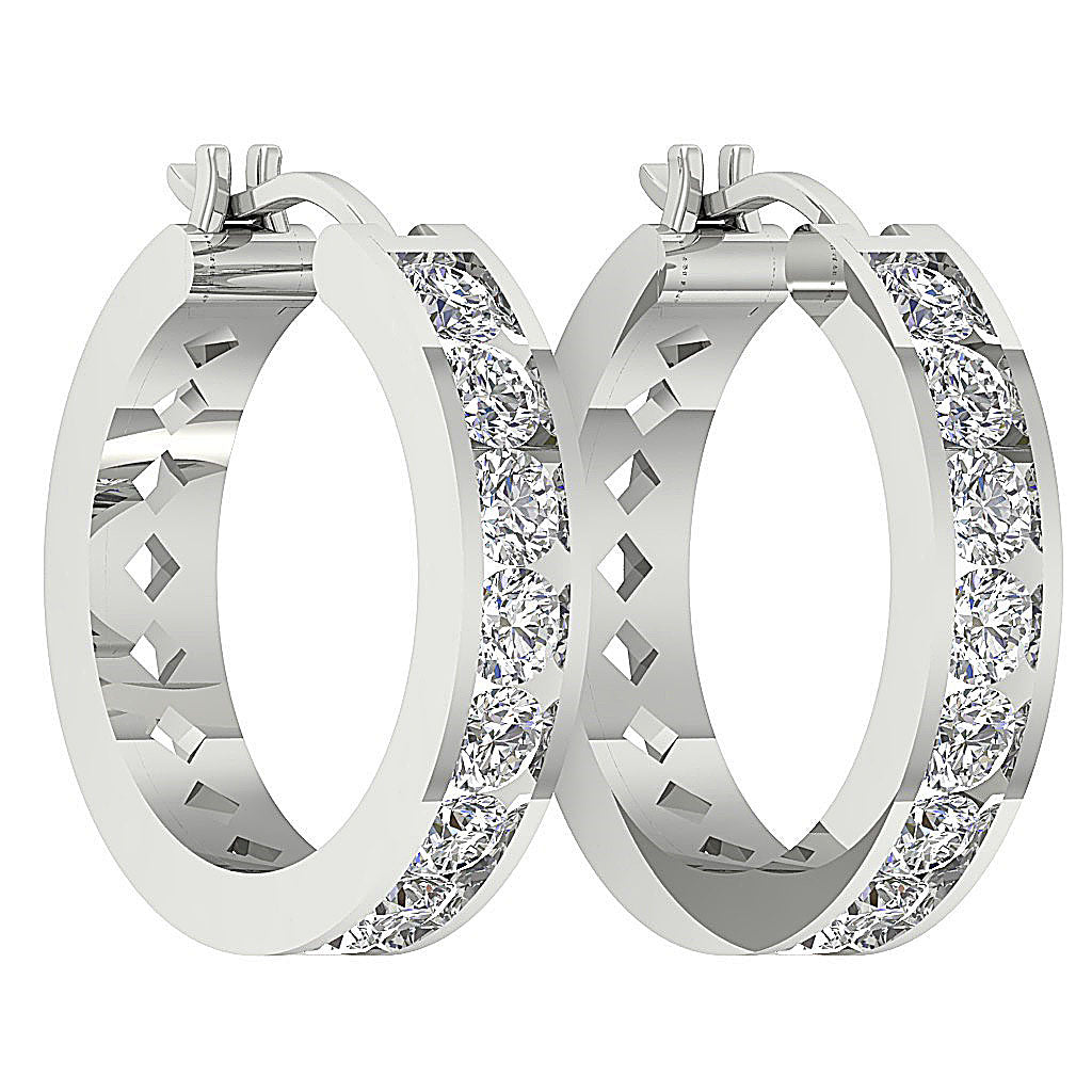 DesignerGenuineDiamond14kWhiteGoldEarring